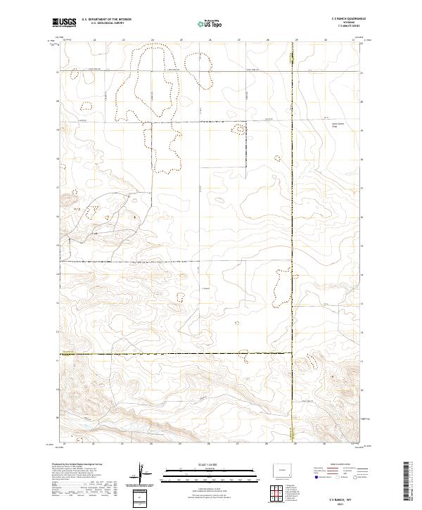 USGS US Topo 7.5-minute map for C S Ranch WY 2021