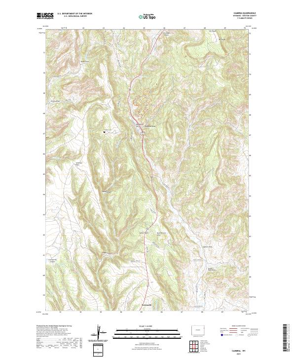 USGS US Topo 7.5-minute map for Cambria WY 2021