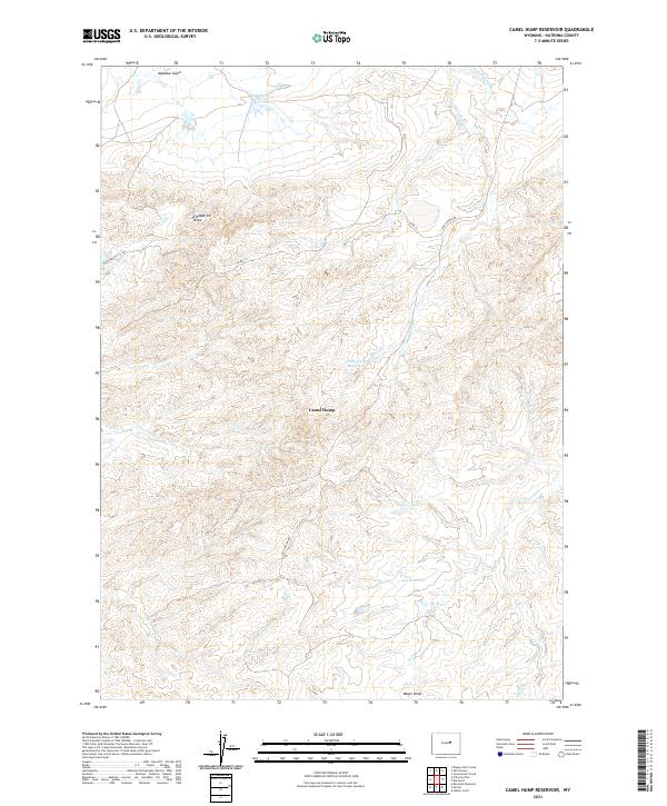 USGS US Topo 7.5-minute map for Camel Hump Reservoir WY 2021