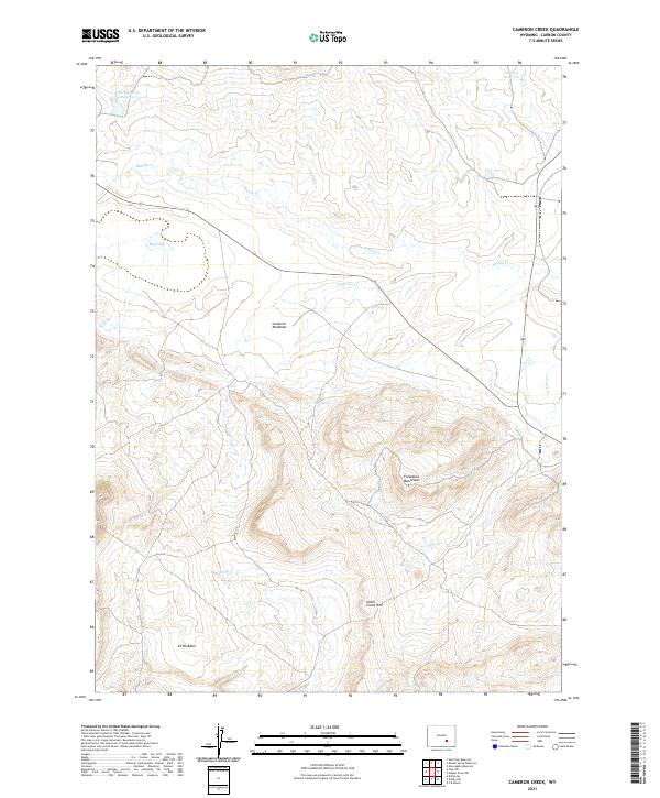 USGS US Topo 7.5-minute map for Cameron Creek WY 2021