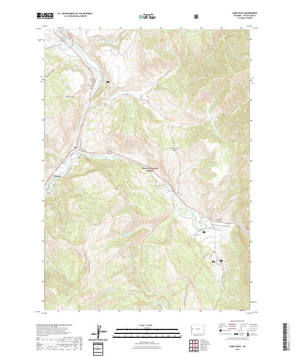 USGS US Topo 7.5-minute map for Camp Davis WY 2021