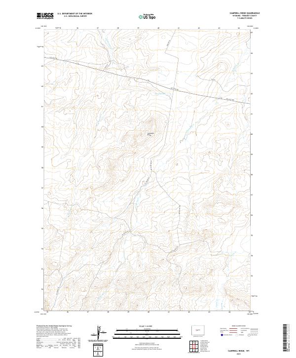 USGS US Topo 7.5-minute map for Campbell Ridge WY 2021