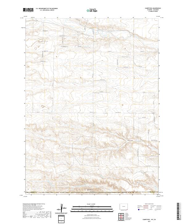 USGS US Topo 7.5-minute map for Campstool WYCO 2021