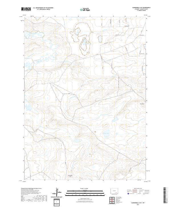 USGS US Topo 7.5-minute map for Cannonball Cut WY 2021