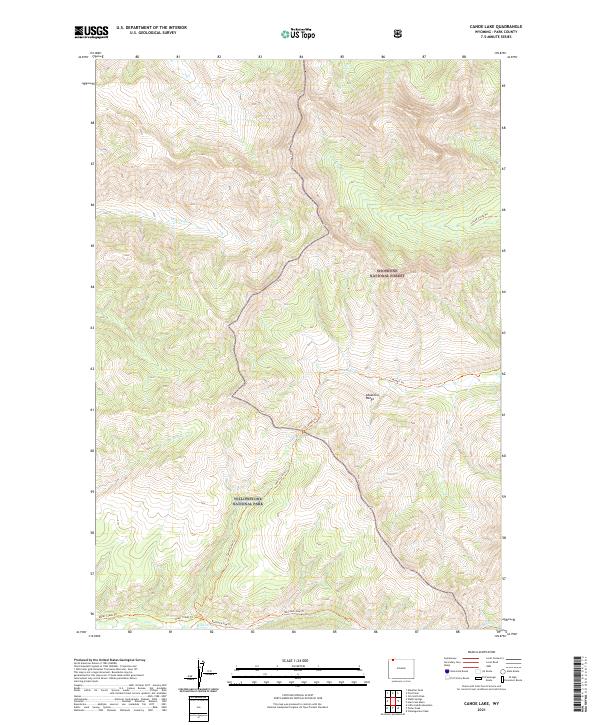 USGS US Topo 7.5-minute map for Canoe Lake WY 2021