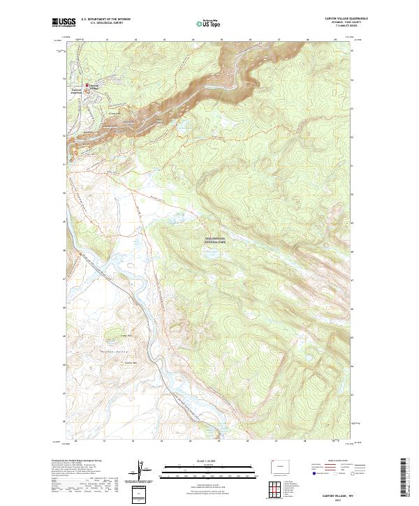 USGS US Topo 7.5-minute map for Canyon Village WY 2021