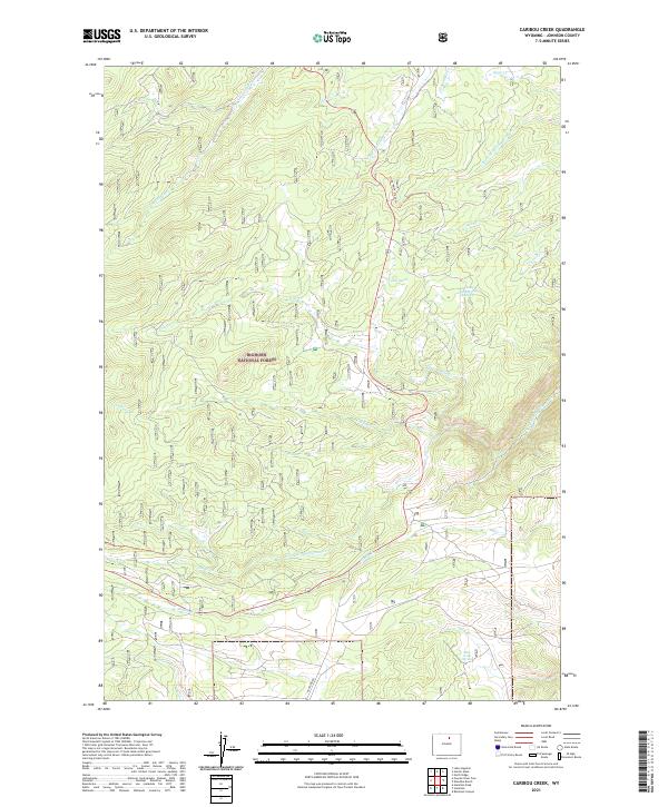 USGS US Topo 7.5-minute map for Caribou Creek WY 2021