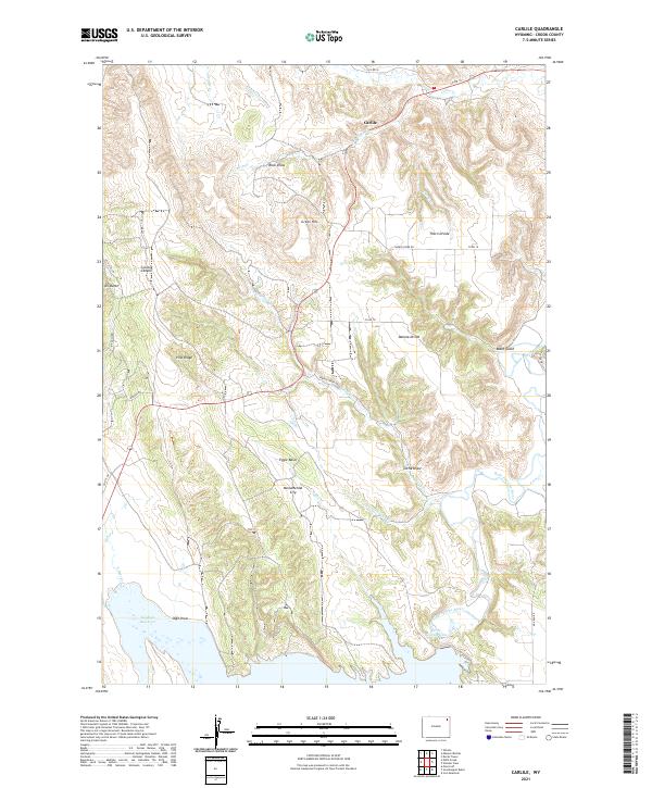 USGS US Topo 7.5-minute map for Carlile WY 2021