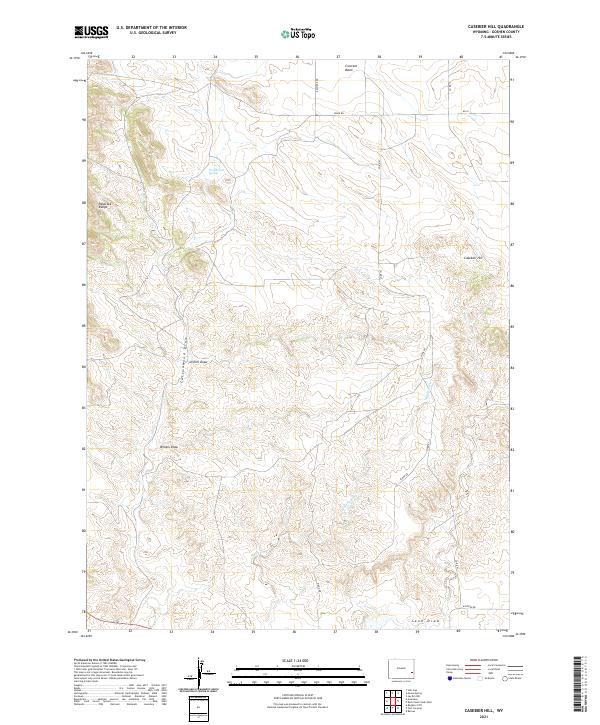 USGS US Topo 7.5-minute map for Casebier Hill WY 2021