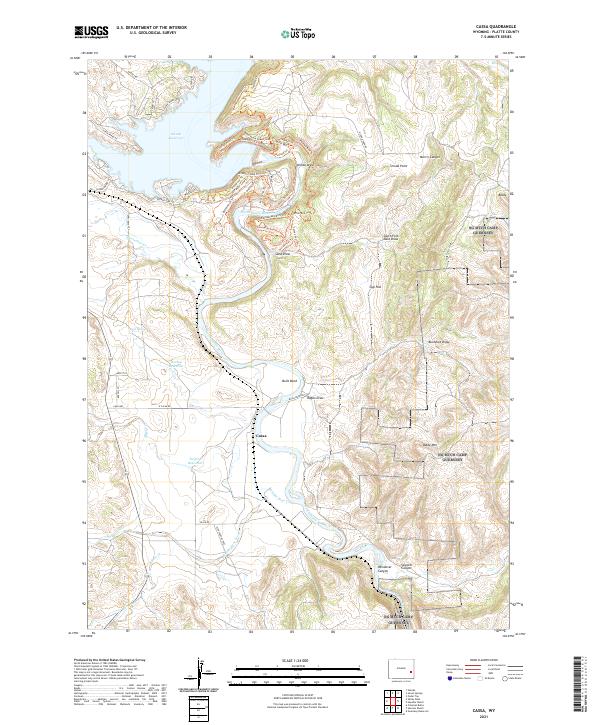 USGS US Topo 7.5-minute map for Cassa WY 2021