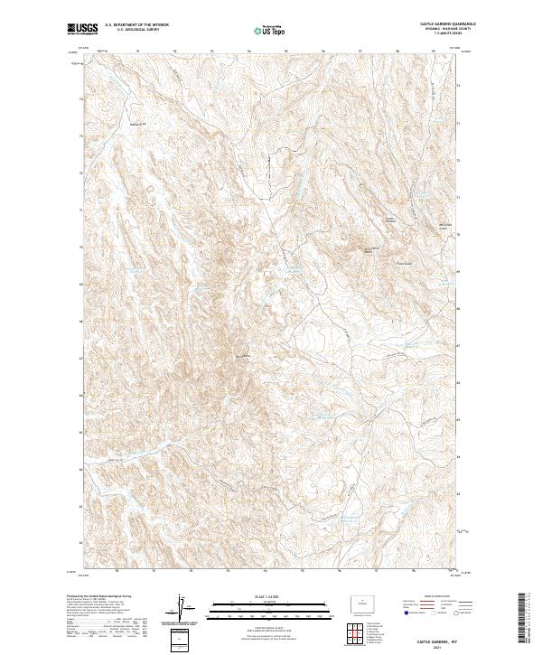 USGS US Topo 7.5-minute map for Castle Gardens WY 2021