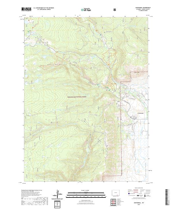 USGS US Topo 7.5-minute map for Centennial WY 2021