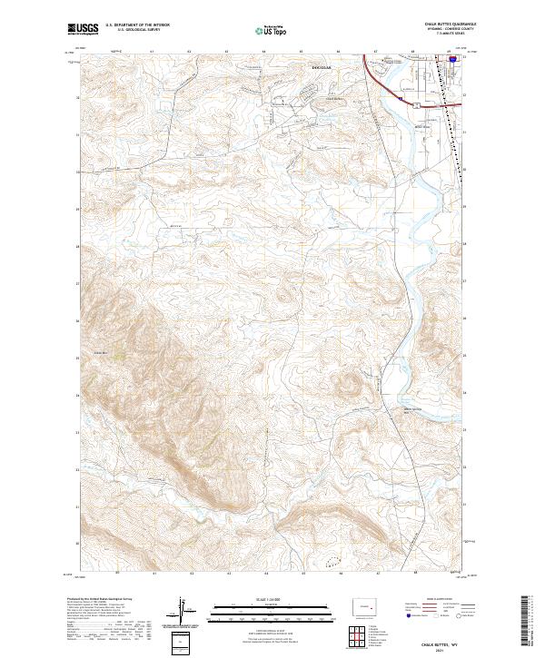 USGS US Topo 7.5-minute map for Chalk Buttes WY 2021