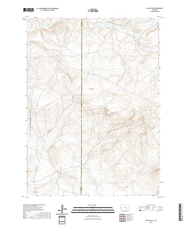 USGS US Topo 7.5-minute map for Chalk Hills WY 2021