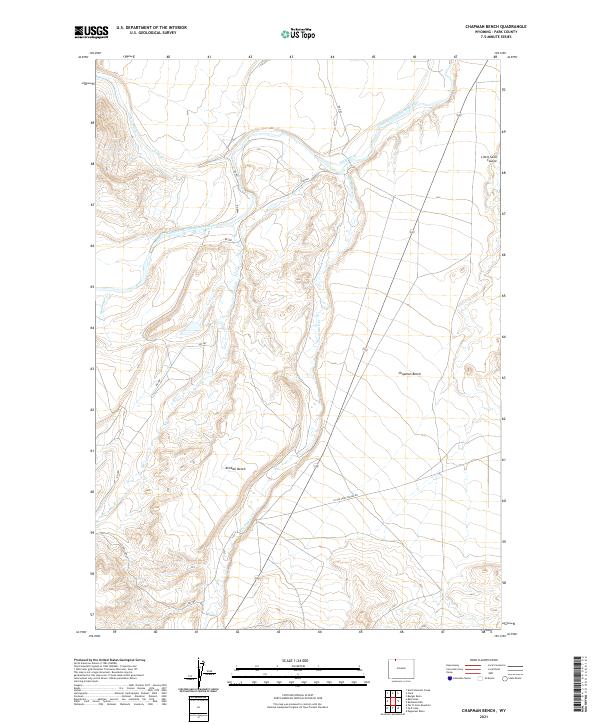 USGS US Topo 7.5-minute map for Chapman Bench WY 2021