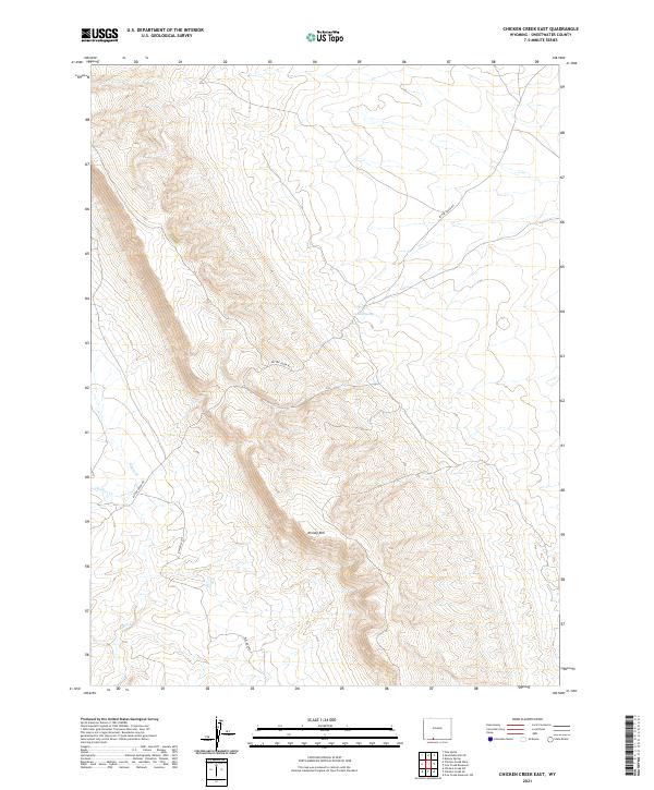 USGS US Topo 7.5-minute map for Chicken Creek East WY 2021