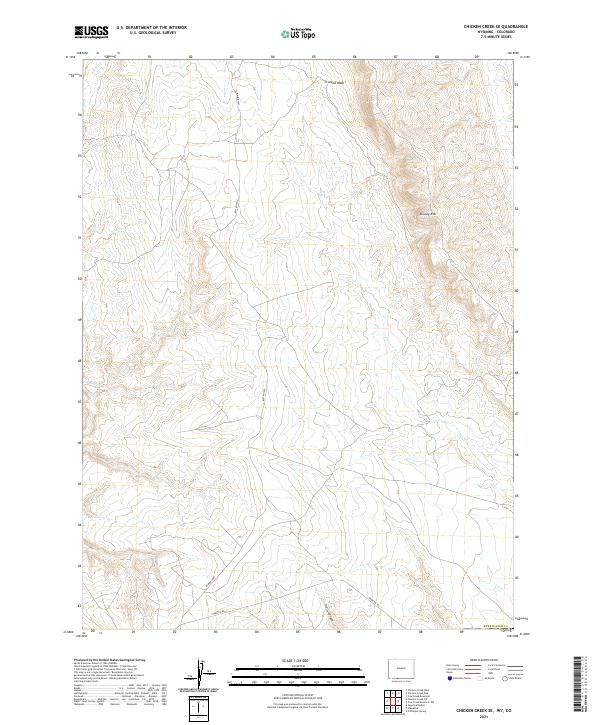 USGS US Topo 7.5-minute map for Chicken Creek SE WYCO 2021