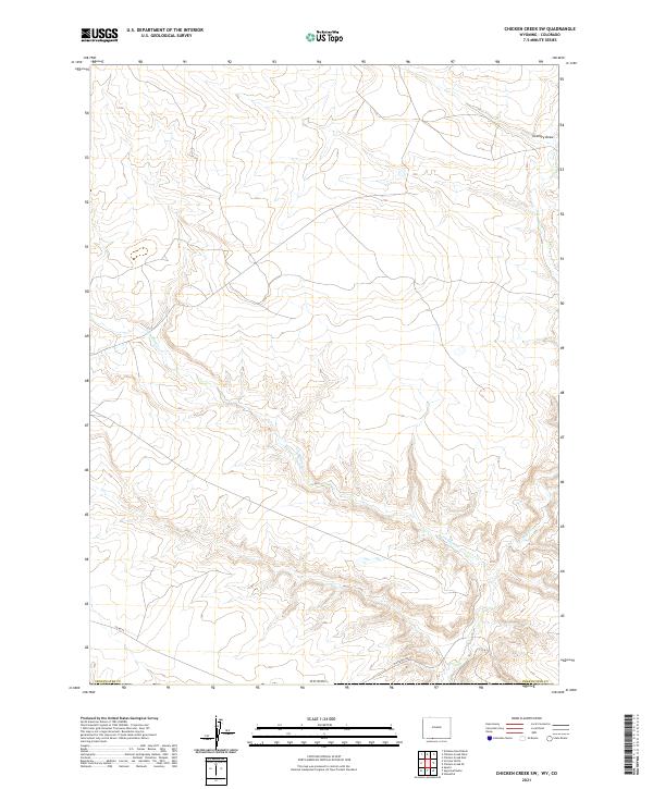 USGS US Topo 7.5-minute map for Chicken Creek SW WYCO 2021