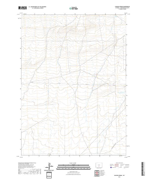 USGS US Topo 7.5-minute map for Chicken Spring WY 2021