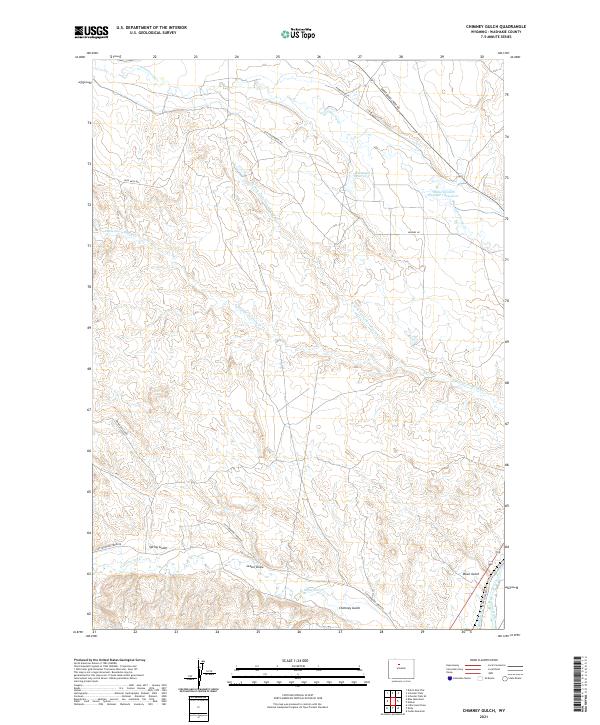 USGS US Topo 7.5-minute map for Chimney Gulch WY 2021