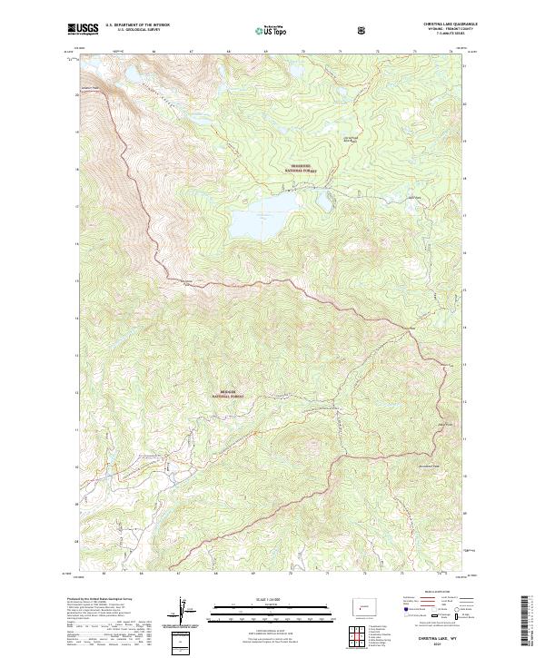 USGS US Topo 7.5-minute map for Christina Lake WY 2021