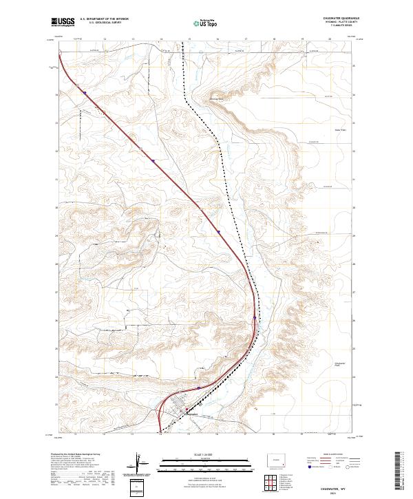 USGS US Topo 7.5-minute map for Chugwater WY 2021