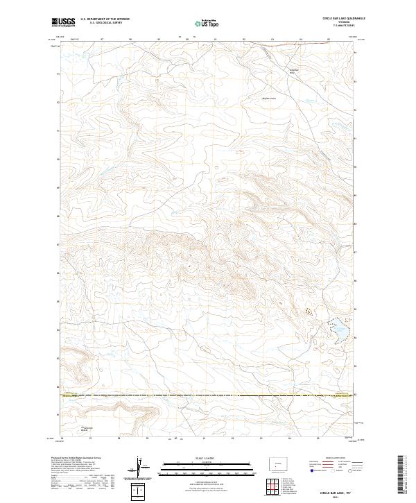 USGS US Topo 7.5-minute map for Circle Bar Lake WY 2021