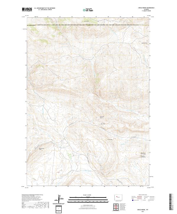 USGS US Topo 7.5-minute map for Circle Ridge WY 2021