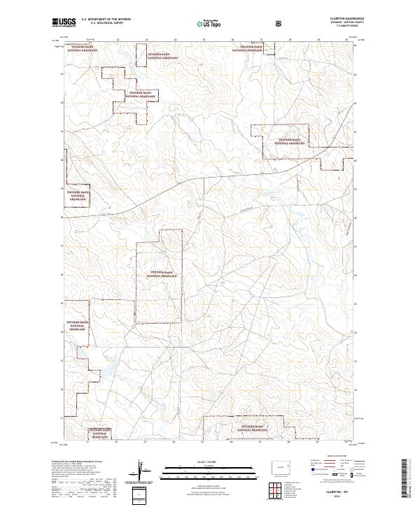 USGS US Topo 7.5-minute map for Clareton WY 2021