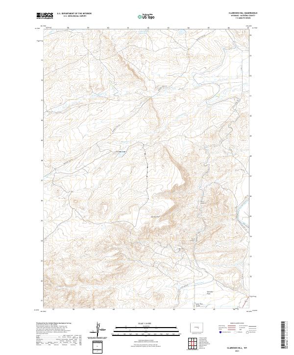 USGS US Topo 7.5-minute map for Clarkson Hill WY 2021