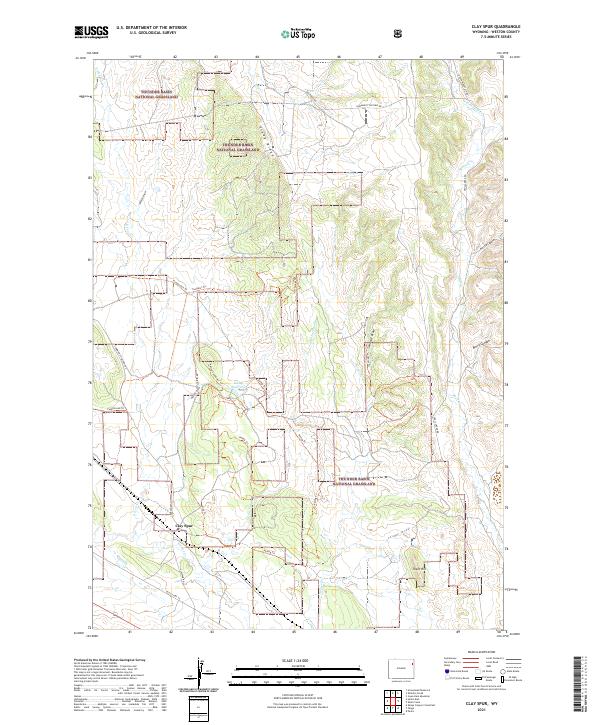 USGS US Topo 7.5-minute map for Clay Spur WY 2021