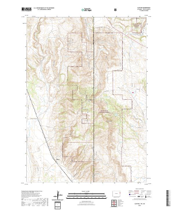 USGS US Topo 7.5-minute map for Clifton WYSD 2021