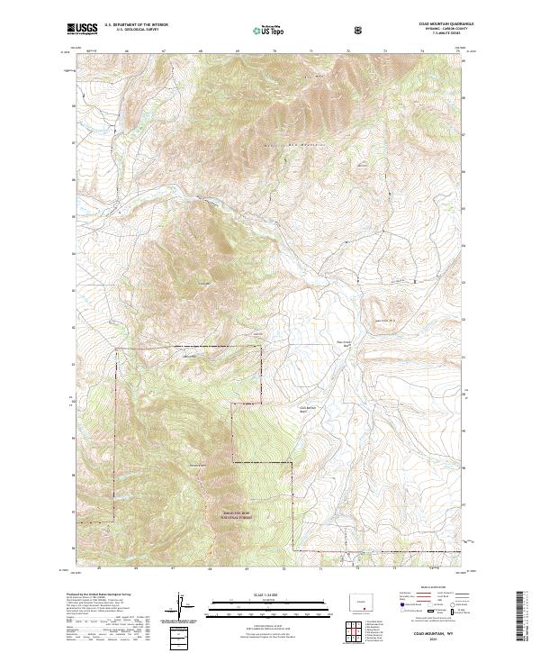 USGS US Topo 7.5-minute map for Coad Mountain WY 2021