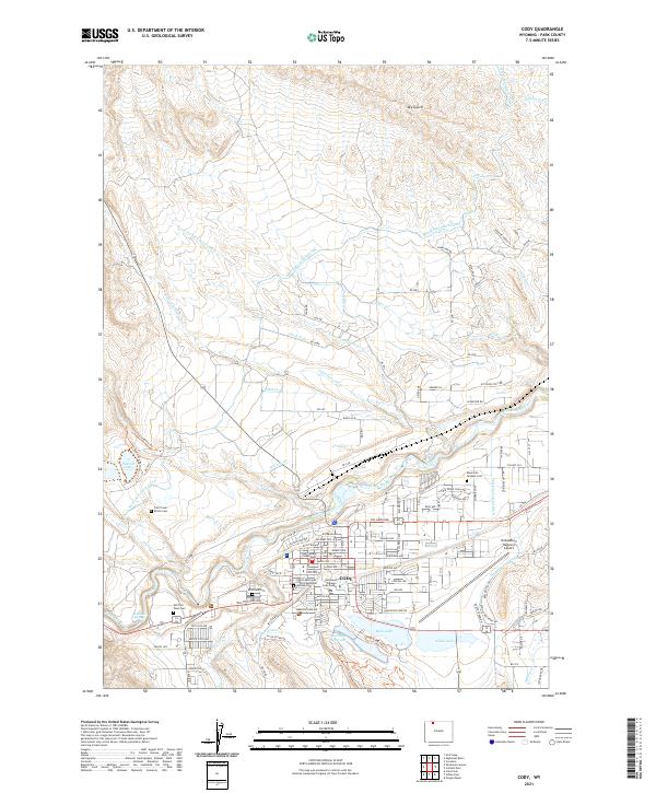 USGS US Topo 7.5-minute map for Cody WY 2021