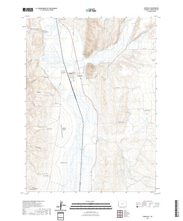 USGS US Topo 7.5-minute map for Cokeville WY 2021