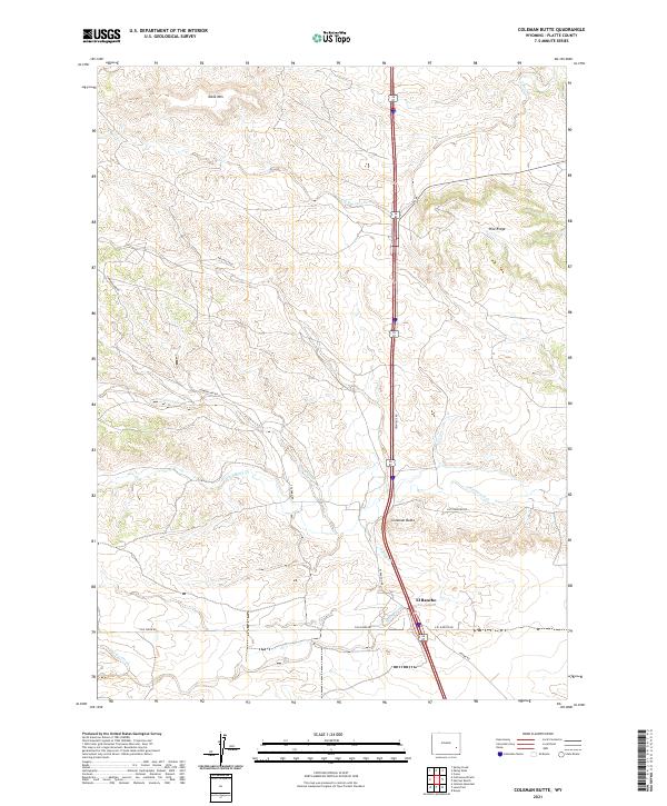 USGS US Topo 7.5-minute map for Coleman Butte WY 2021