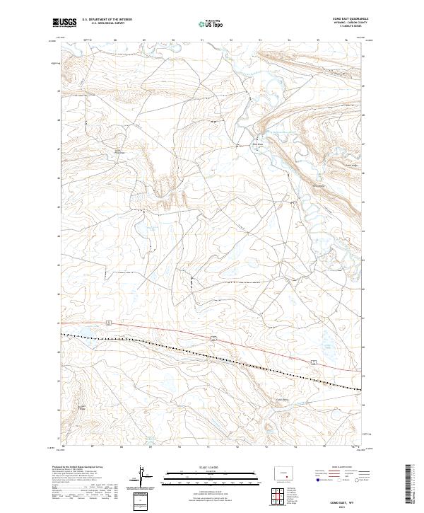 USGS US Topo 7.5-minute map for Como East WY 2021