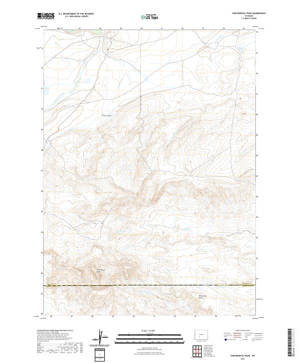 USGS US Topo 7.5-minute map for Continental Peak WY 2021