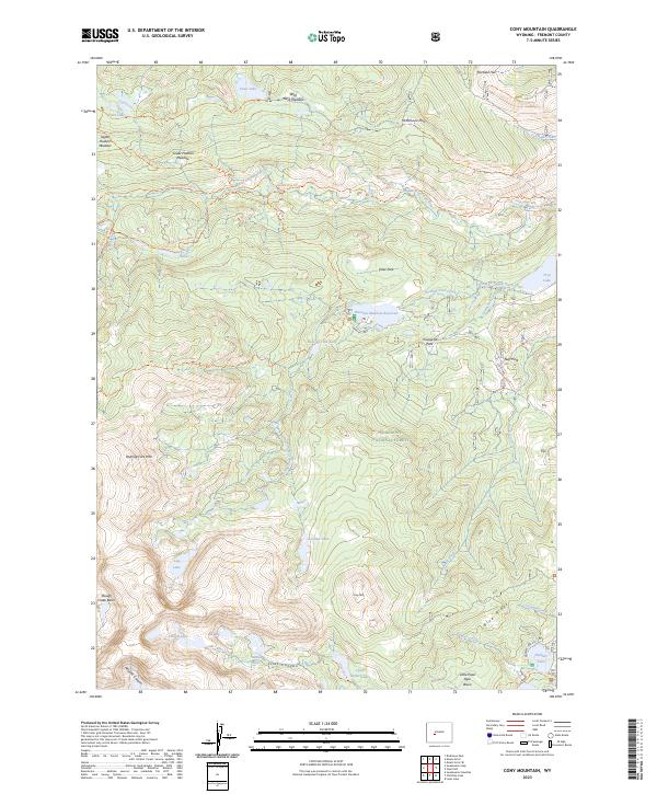 US Topo 7.5-minute map for Cony Mountain WY