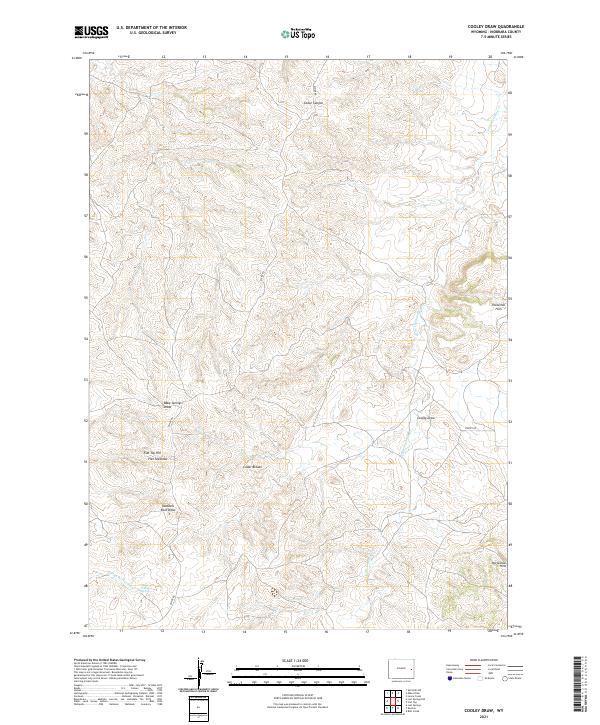 USGS US Topo 7.5-minute map for Cooley Draw WY 2021