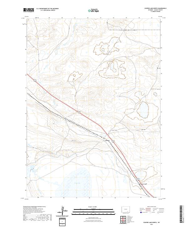 USGS US Topo 7.5-minute map for Cooper Lake North WY 2021