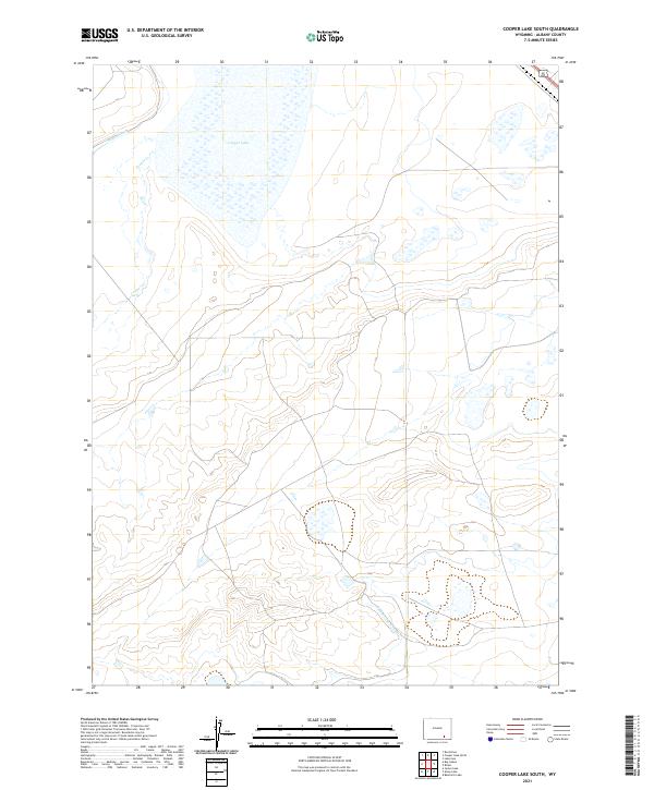 USGS US Topo 7.5-minute map for Cooper Lake South WY 2021