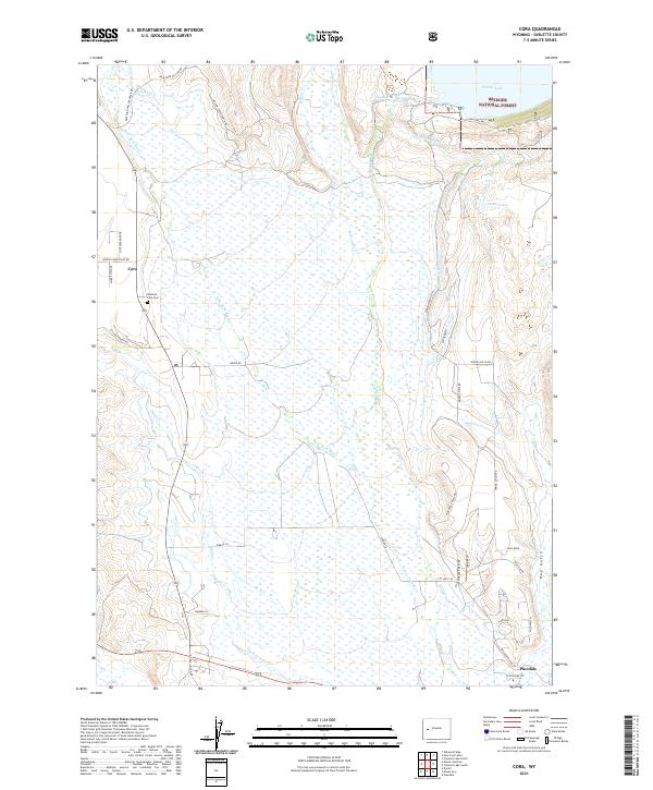 USGS US Topo 7.5-minute map for Cora WY 2021