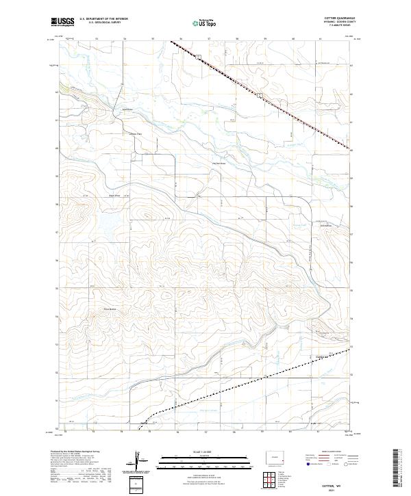 USGS US Topo 7.5-minute map for Cottier WY 2021