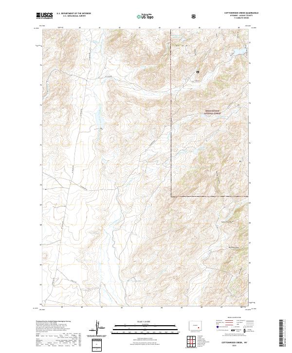 USGS US Topo 7.5-minute map for Cottonwood Creek WY 2021