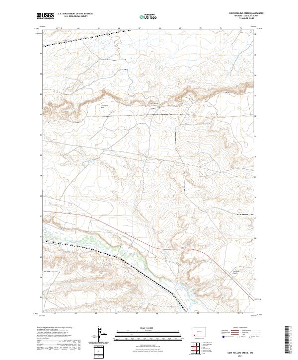 USGS US Topo 7.5-minute map for Cow Hollow Creek WY 2021