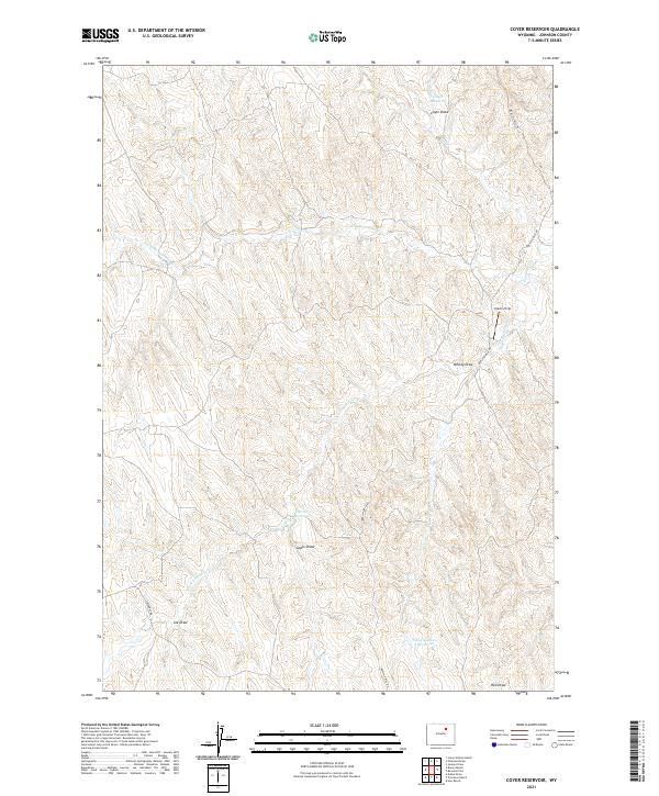 USGS US Topo 7.5-minute map for Coyer Reservoir WY 2021