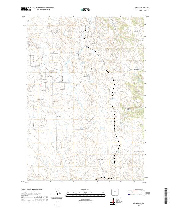 USGS US Topo 7.5-minute map for Coyote Draw WY 2021