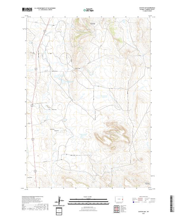 USGS US Topo 7.5-minute map for Coyote Gap WY 2021