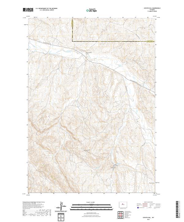 USGS US Topo 7.5-minute map for Coyote Hill WY 2021